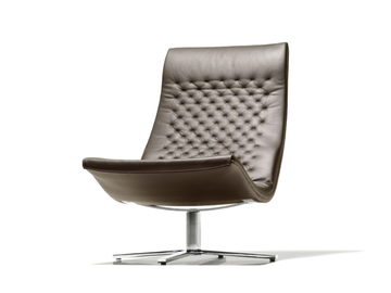 DS-51 SLIM - Swivel leather armchair with 4-spoke base by de Sede - view 2